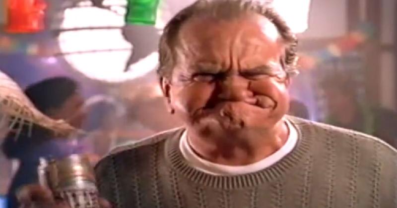 Photo of a man with 'bitter beer face' from a Keystone Light TV commercial